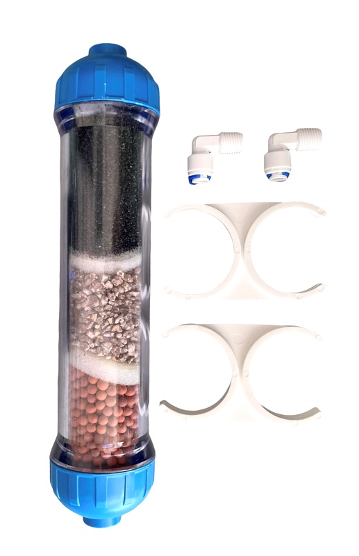 3-Phasen Alkalisierungs & Mineralisierungsfilter Mineral Filter Anschlussset 2x Klammer+2x Kupplung-