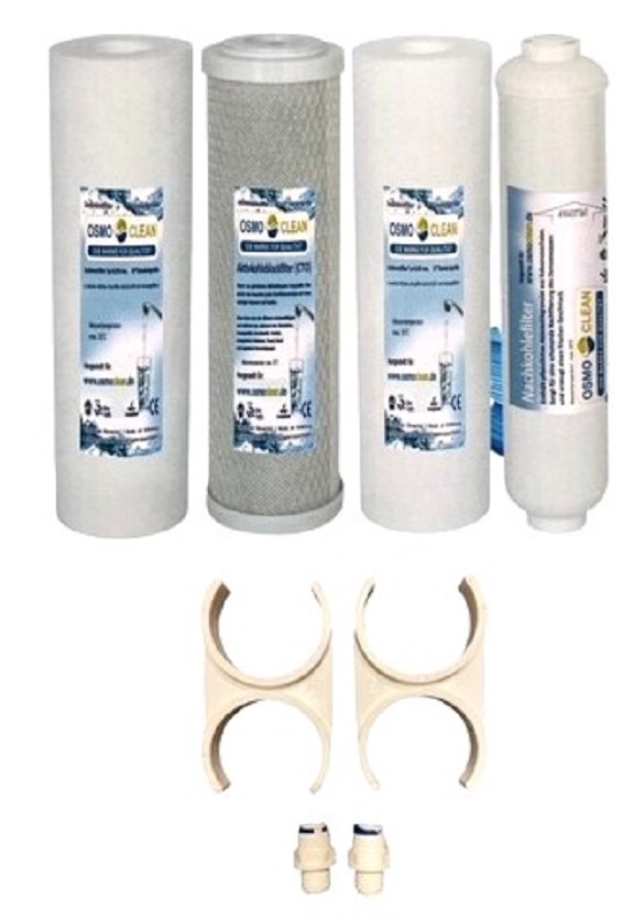 Filtersatz für 5-stufige Osmoseanlage 10 Zoll mit  Anschluss - Set