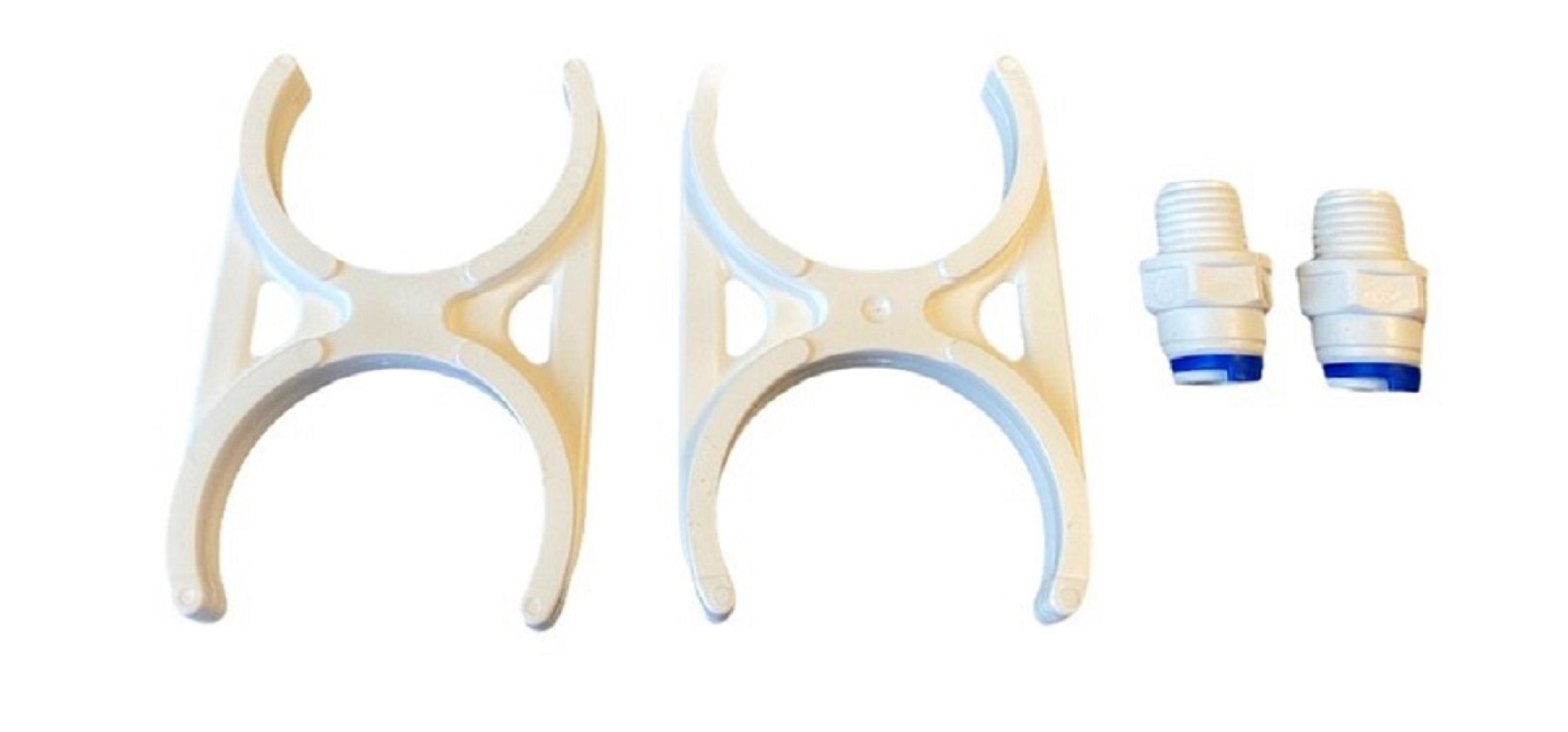 Anschluss - Set ( 2 x Doppelklammer + 2 x Verbinder/ Kupplung 1/4" )