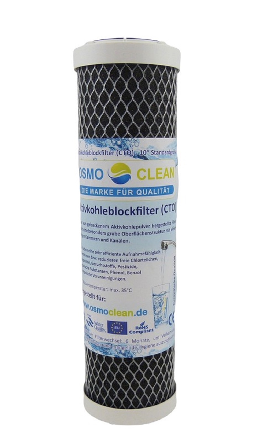 Aktivkohleblockfilter 5 Micron / 10 Zoll "Osmoclean"