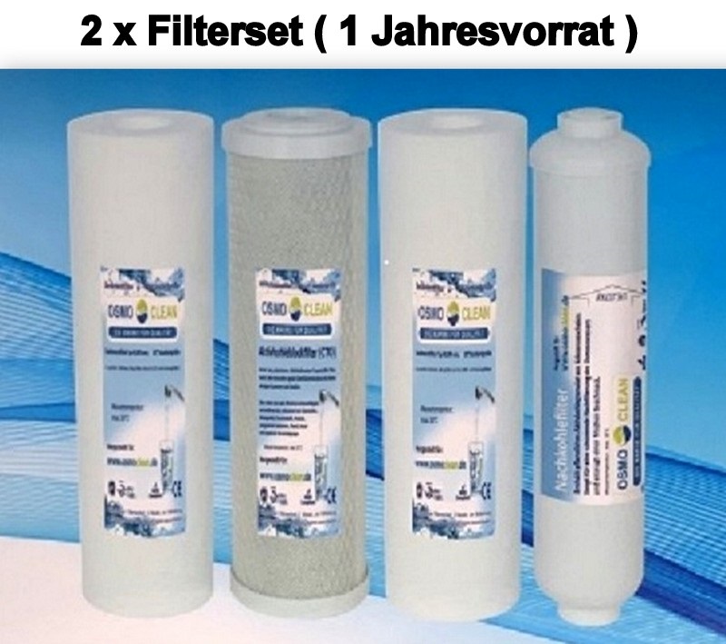 2 x kompletter Filtersatz für 5-stufige Umkehrosmose (z.B. 500 GPD Titan/300 GPD Exklusive) 10 Zoll