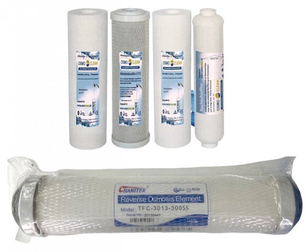 Filtersatz für 5-stufige Umkehrosmose + Sidestream Membrane 300 GPD